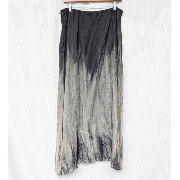 Massimo Dutti Natural Long Tie-Dye Print A-line Midi Skirt, size 10 - Picture 4 of 9